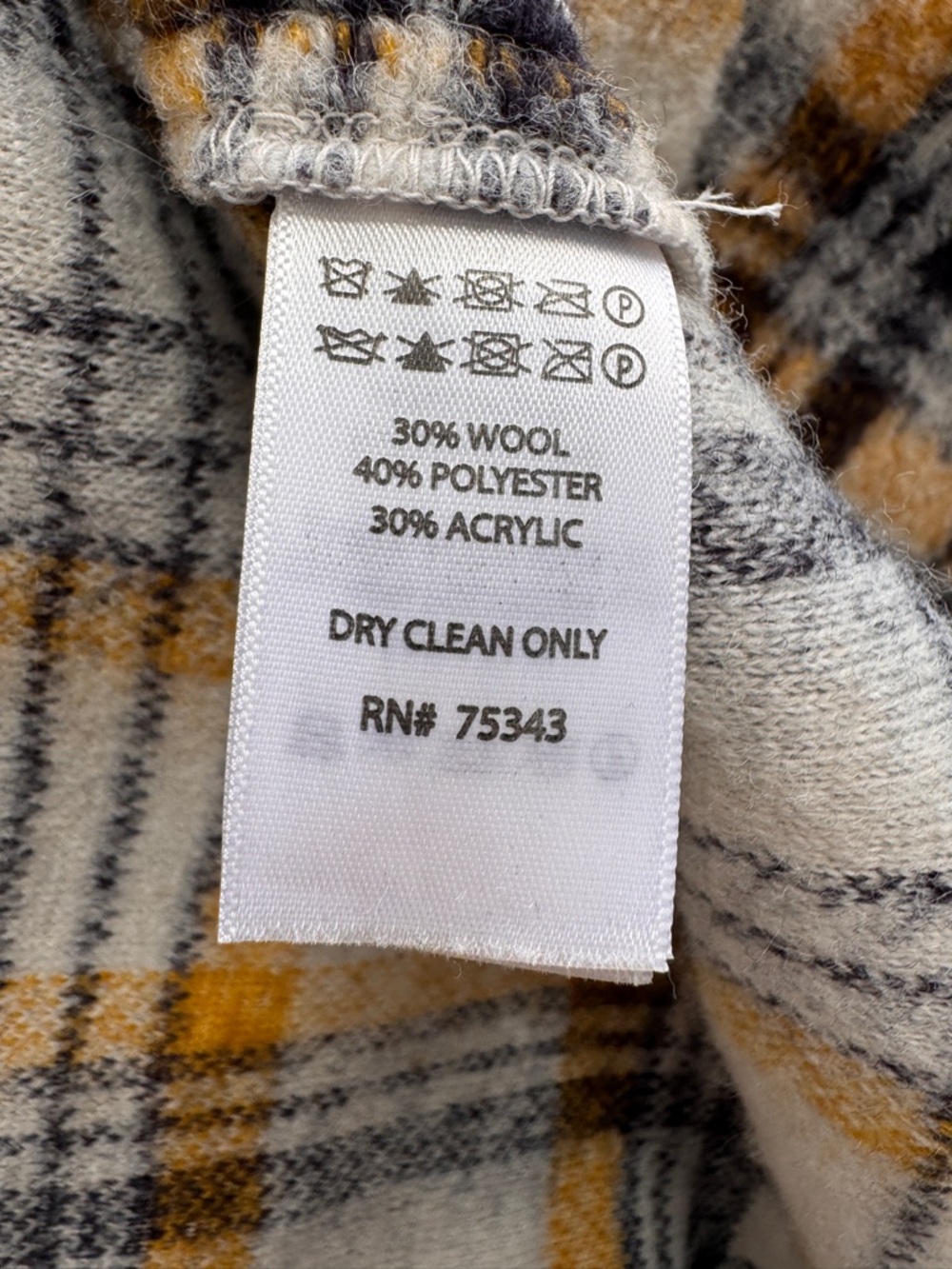 Cynthia Rowley wool blend gold, white and charcoal 3/4 length jacket. Size Small - Picture 8 of 8